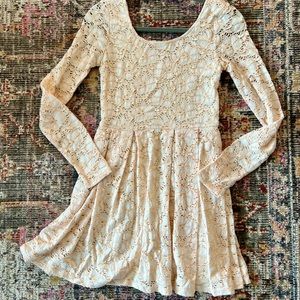 Free people long sleeve mini skater dress